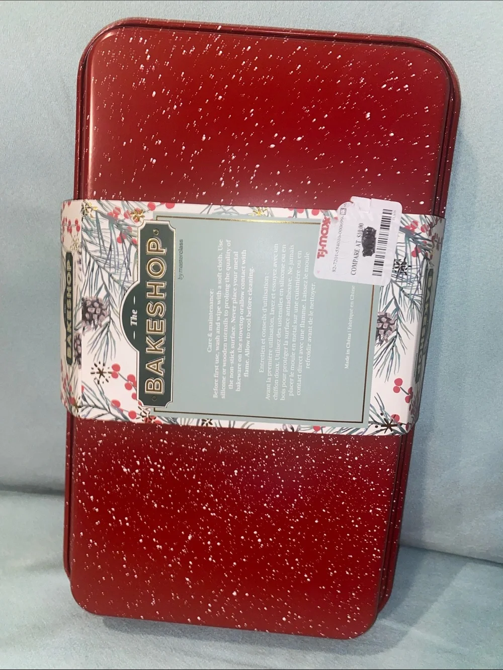 Red Speckled Baking Tray - Durable Nonstick Bakeware 13” Brownie Pan